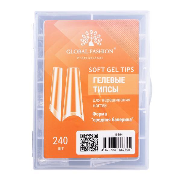 Tipsuri dIn gel pentru extinderea unghiilor, forma „balerină medie”, 240 buc.