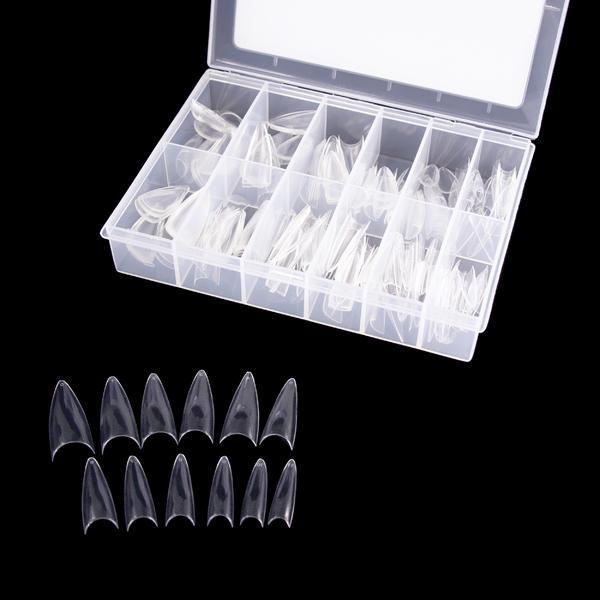 V&acirc;rfuri de gel pentru extensii de unghii, formă de migdală medie, 240 buc.