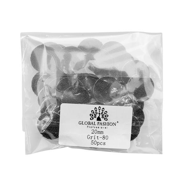 Fișe adezive de schimb pentru discuri de pedichiură, 20 mm, #80, 50 bucăți