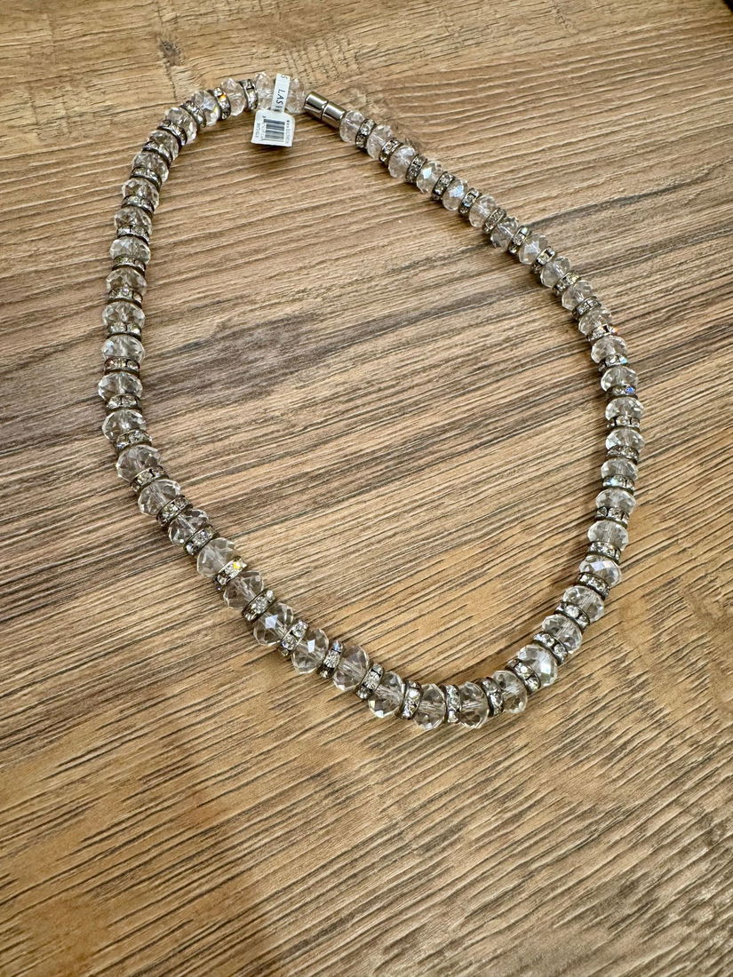 COLIER ALEXANDER KALIFANO USA ORIGINAL GORGEOUS GLASS DIAMONDS NOU ,SUPERB!!