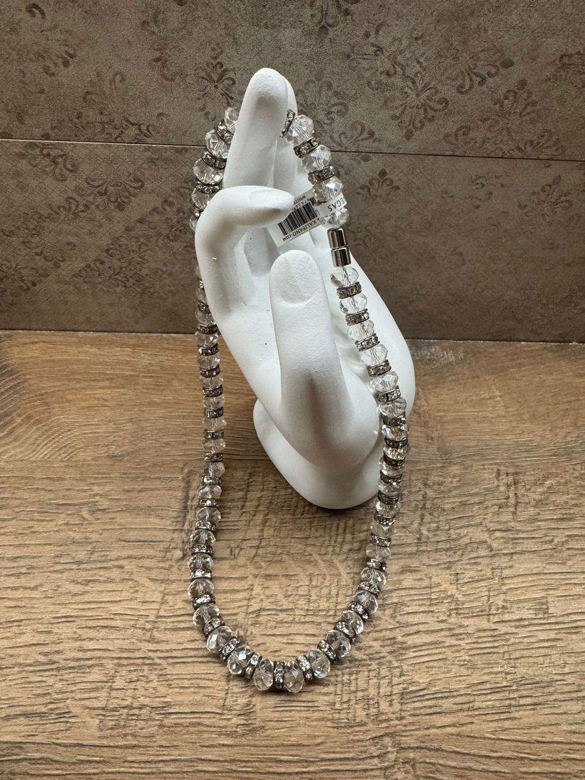 COLIER ALEXANDER KALIFANO USA ORIGINAL GORGEOUS GLASS DIAMONDS NOU ,SUPERB!!