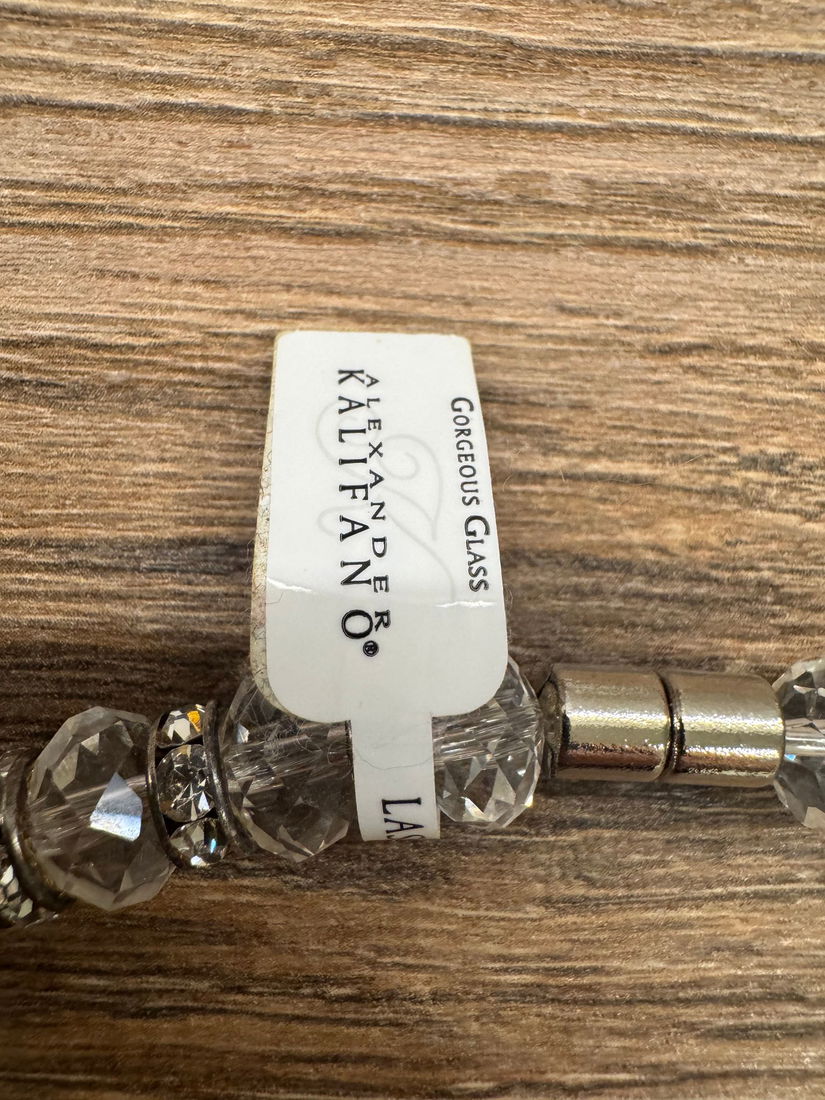 COLIER ALEXANDER KALIFANO USA ORIGINAL GORGEOUS GLASS DIAMONDS NOU ,SUPERB!!