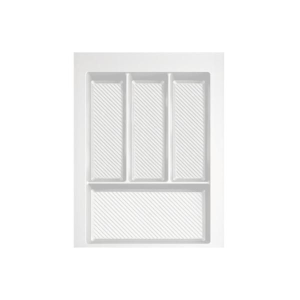 Suport organizare tacamuri Max, alb, pentru latime exterioara corp 400 mm, montabil in sertar de bucatarie, 490x350 mm