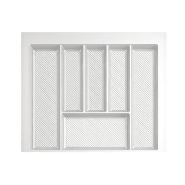 Suport organizare tacamuri Max, alb, pentru latime exterioara corp 600 mm, montabil in sertar de bucatarie, 490x550 mm