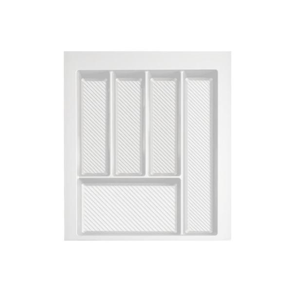 Suport organizare tacamuri Max, alb, pentru latime exterioara corp 450 mm, montabil in sertar de bucatarie, 490x400 mm