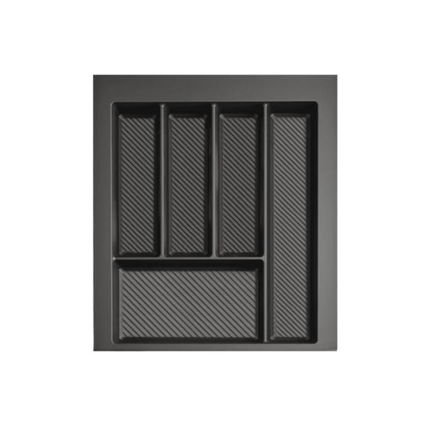 Suport organizare tacamuri Max, gri grafit, pentru latime exterioara corp 450 mm, montabil in sertar de bucatarie, 490x400 mm