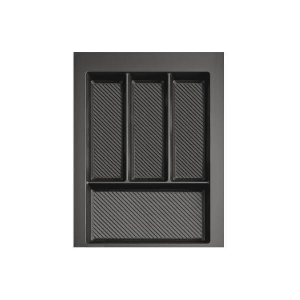 Suport organizare tacamuri Max, gri grafit, pentru latime exterioara corp 400 mm, montabil in sertar de bucatarie, 490x350 mm