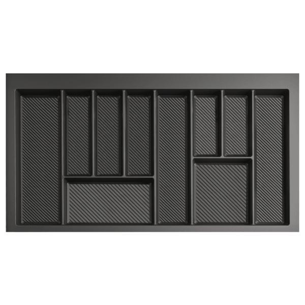 Suport organizare tacamuri Max, gri grafit, pentru latime exterioara corp 900 mm, montabil in sertar de bucatarie, 490x850 mm