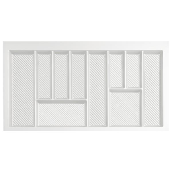 Suport organizare tacamuri Max, alb, pentru latime exterioara corp 900 mm, montabil in sertar de bucatarie, 490x850 mm