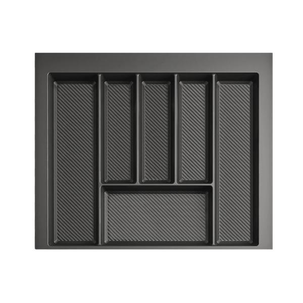 Suport organizare tacamuri Max, gri grafit, pentru latime exterioara corp 600 mm, montabil in sertar de bucatarie, 490x550 mm