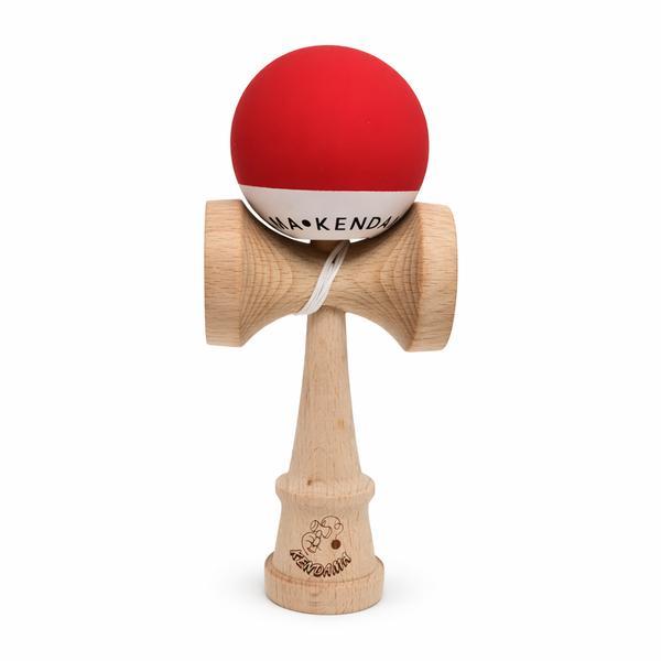 Kendama din Lemn cu Bilă Roșie, Jucărie Skill Toy pentru Copii și Adulți