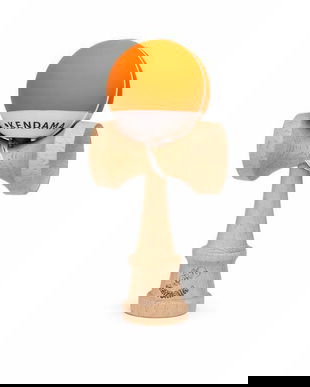 Kendama din Lemn, Bilă Portocalie, Jucărie Skill Toy pentru Copii și Adulți