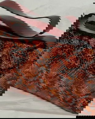 Geanta piele naturala  cu print sarpe