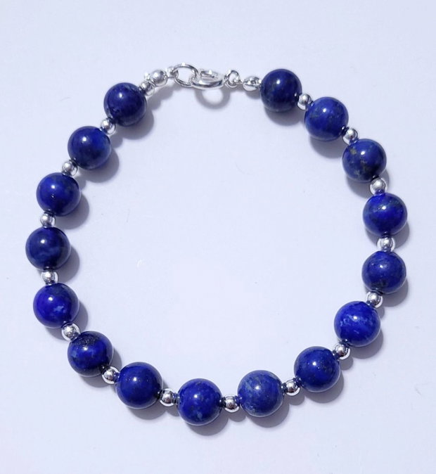 Bratara argint 925 cu lapis lazuli si hematit