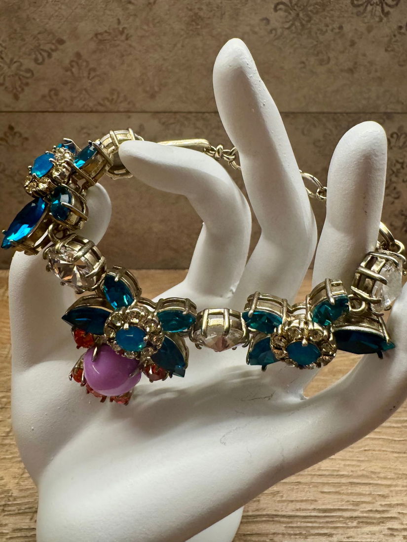 OPULENT SET BRATARA SI CERCEI STRASURI MULTICOLORE ITALIA