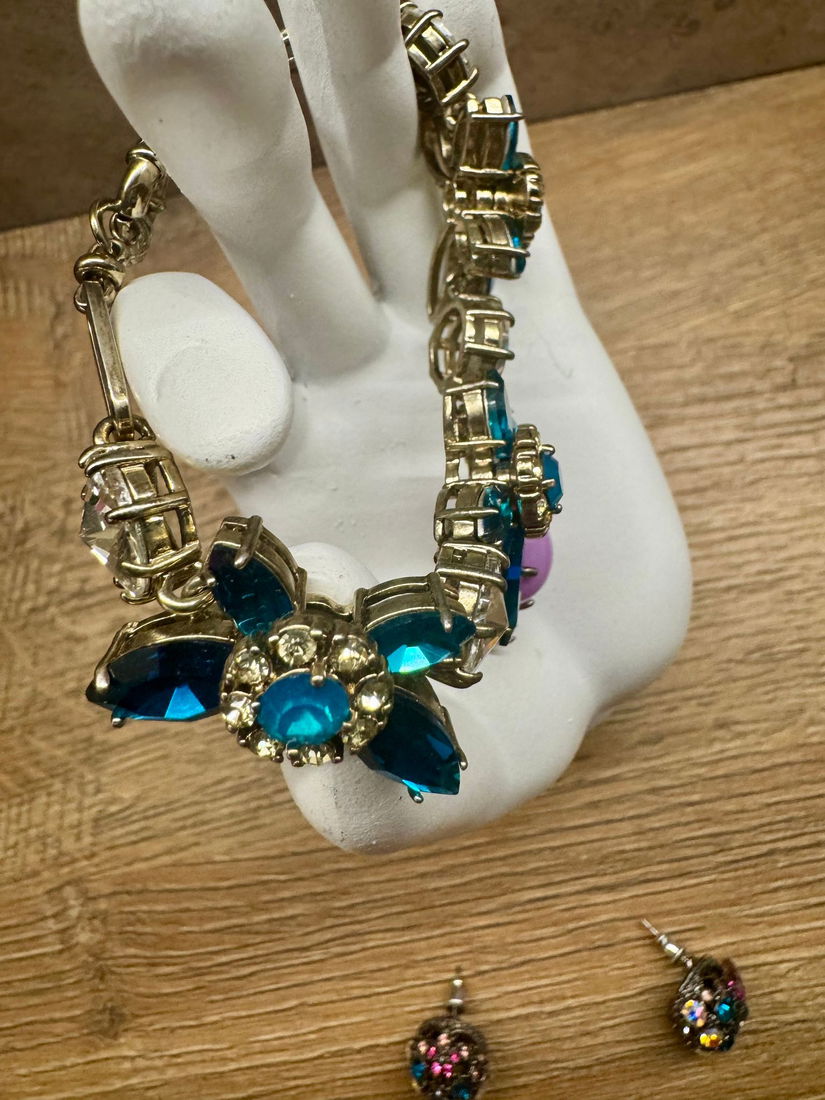 OPULENT SET BRATARA SI CERCEI STRASURI MULTICOLORE ITALIA