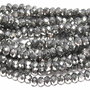 Cristale din sticla, rondelle, metalizate, 6x5 mm, platina