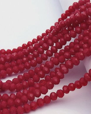 Cristale din sticla, rondelle, opace, 4x3.5 mm, rosu inchis-D02-D22