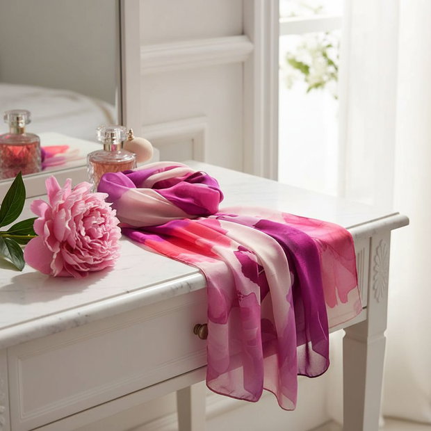 Eșarfa SPLASHES OF MAGENTA COLOUR