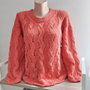 Bluza pulover tricotat manual coral