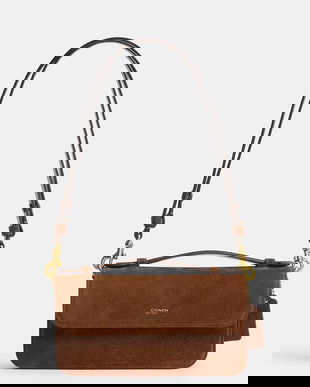 Coach geantă de mână din piele întoarsă Suede Elora