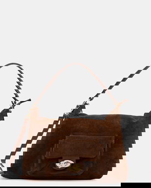 Answear.LAB geanta de mana din piele intoarsa