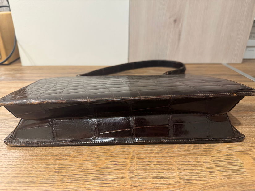GEANTA PIELE NATURALA CROCODIL ,ELEGANTA,VINTAGE ANII 50