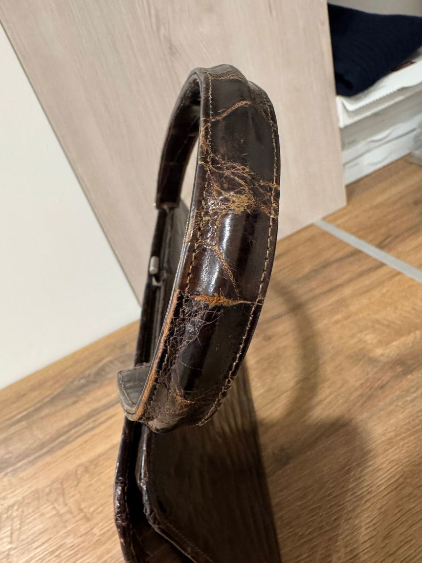 GEANTA PIELE NATURALA CROCODIL ,ELEGANTA,VINTAGE ANII 50