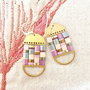 Cercei Boho Dangle cu Tila, tortite placate cu aur 14k