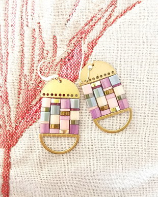 Cercei Boho Dangle cu Tila, tortite placate cu aur 14k