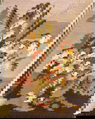 SUPERB PERETAR CUSUT MANUAL,SUPORT LEMN,VINTAGE ,GERMANIA