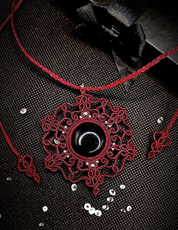 Pandantiv Talisman Micromacrame Mandala Onix