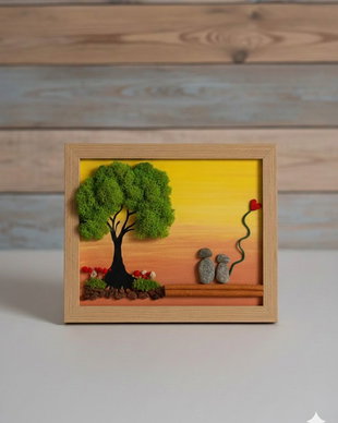 Cadou ziua indragostilor /  Valentine's Day handmade din licheni si pietre, personalizabil
