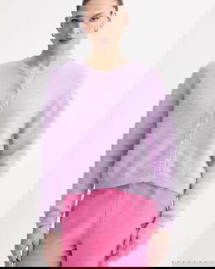 American Vintage cardigan din amestec de lână GILET ML COL ROND