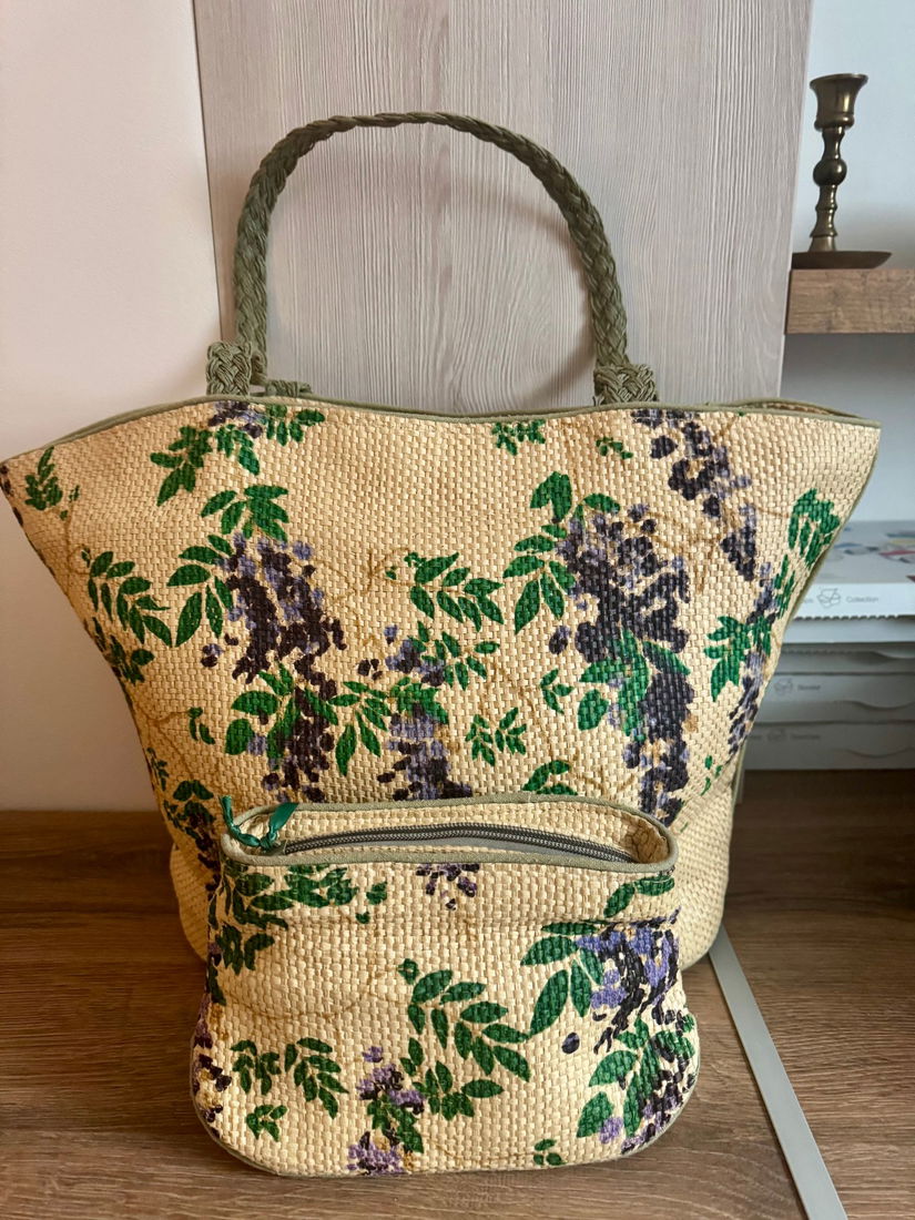 MINUNAT SET GEANTA SI PORTFARD PAILLE DE PAPIER FRANTA