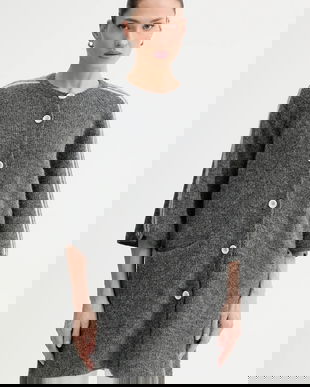 American Vintage cardigan din amestec de lână