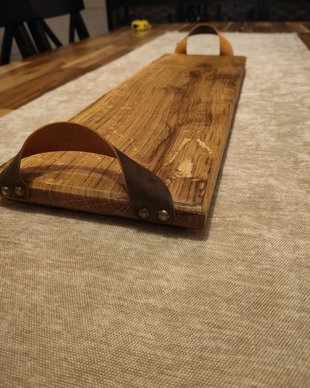 Platou servire handmade stejar