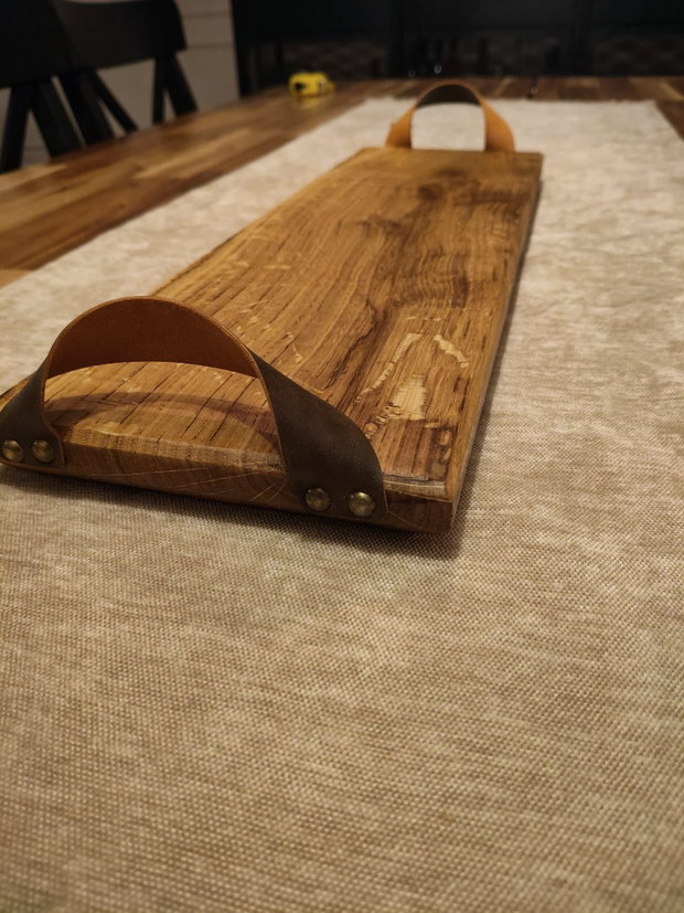 Platou servire handmade stejar
