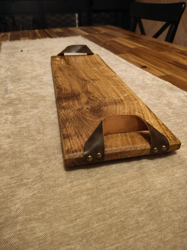 Platou servire handmade stejar