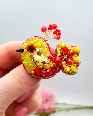 Broșă - Little Bird  Joacă de Soare