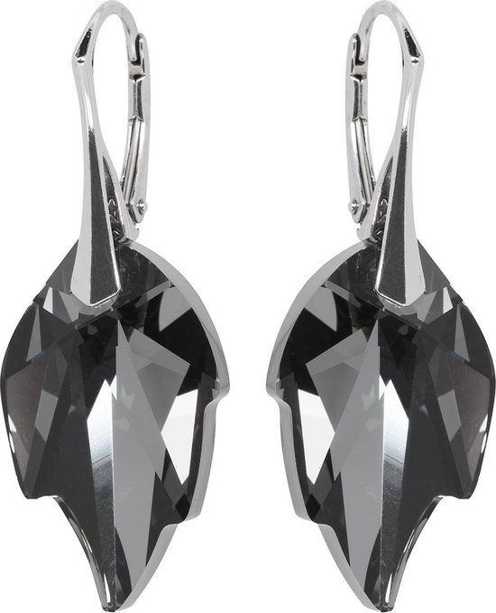 Cercei Cristale Swarovski si argint 925 - CE292.2 - cercei Swarovski stralucitori, cadou iubita, cercei ocazie, cadou romantic, cercei cadou, cadou sotie, cercei negri, cercei nasa
