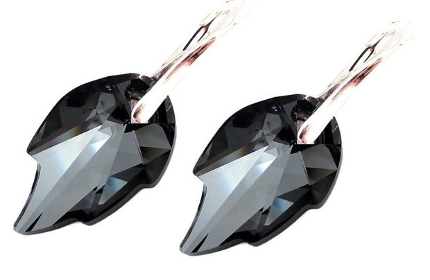 Cercei Cristale Swarovski si argint 925 - CE292.2 - cercei Swarovski stralucitori, cadou iubita, cercei ocazie, cadou romantic, cercei cadou, cadou sotie, cercei negri, cercei nasa