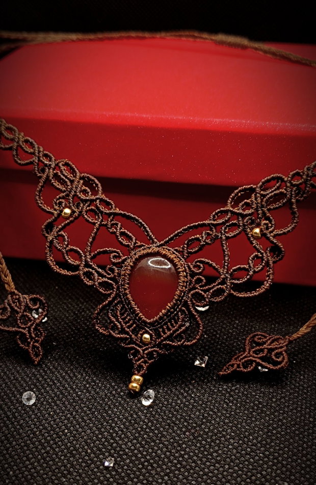 Colier Maro Micromacrame cu Agata