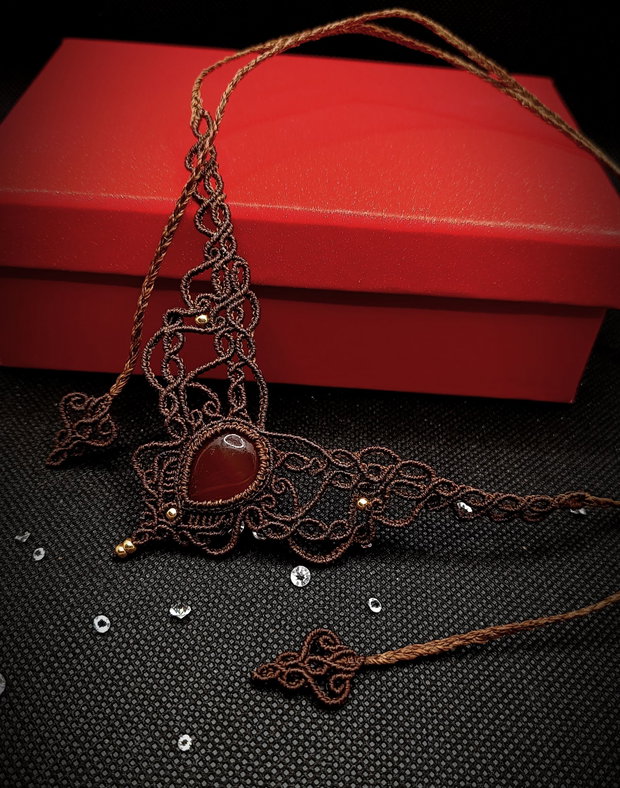 Colier Maro Micromacrame cu Agata