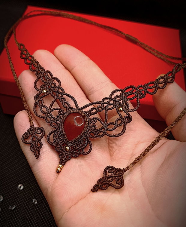 Colier Maro Micromacrame cu Agata