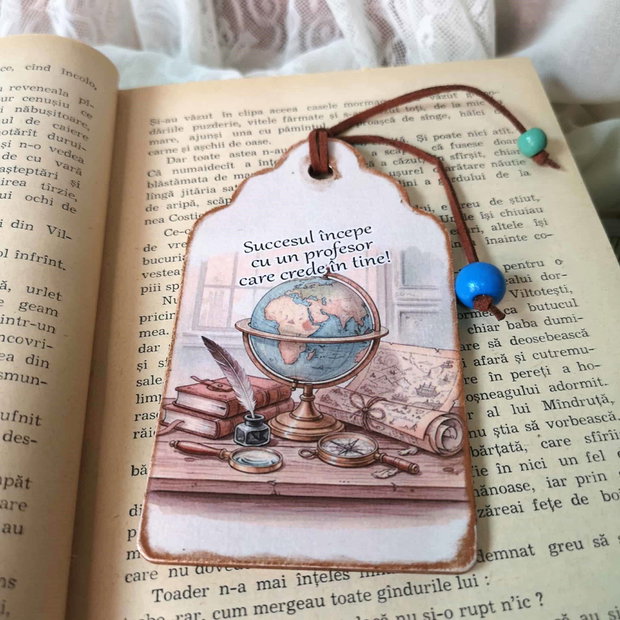 Semn de carte personalizat pentru profesor geografie