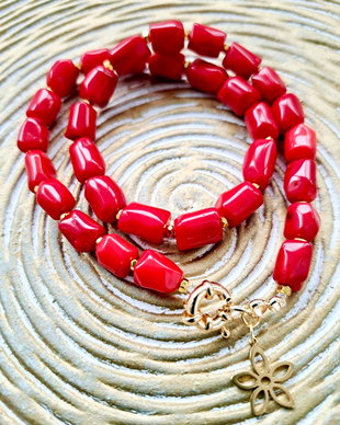 Colier coral rosu