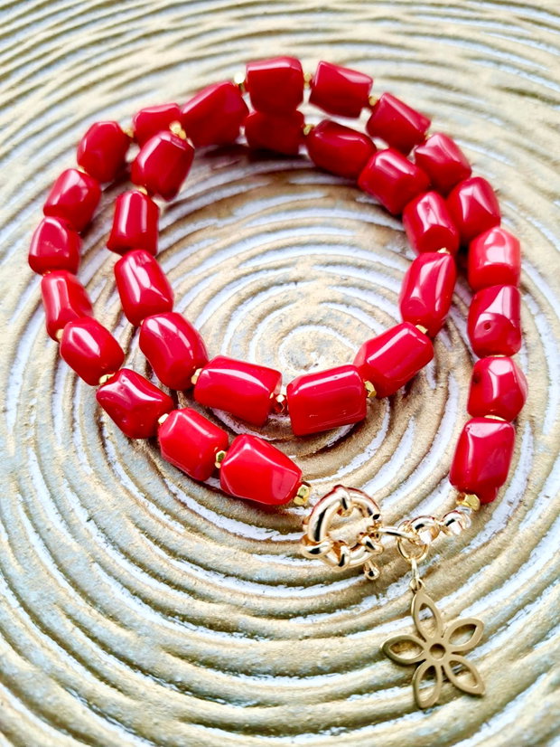 Colier coral rosu