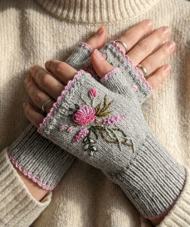 Mănuși handmade gri
