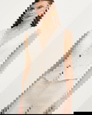 Fracomina vestă cu adaos de in